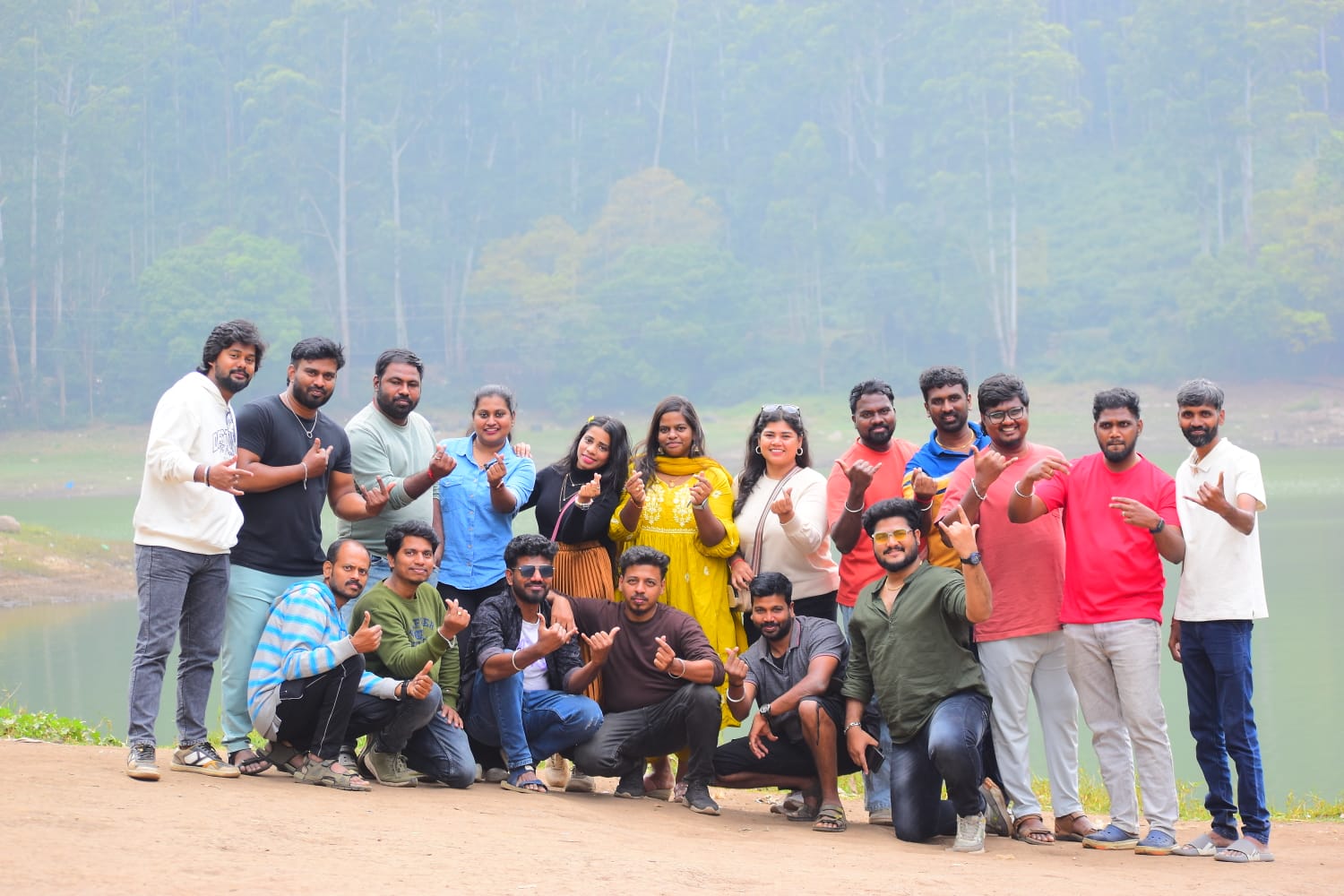 Corporate employees enjoying a team outing organized by Packur Bag Tours & Travel