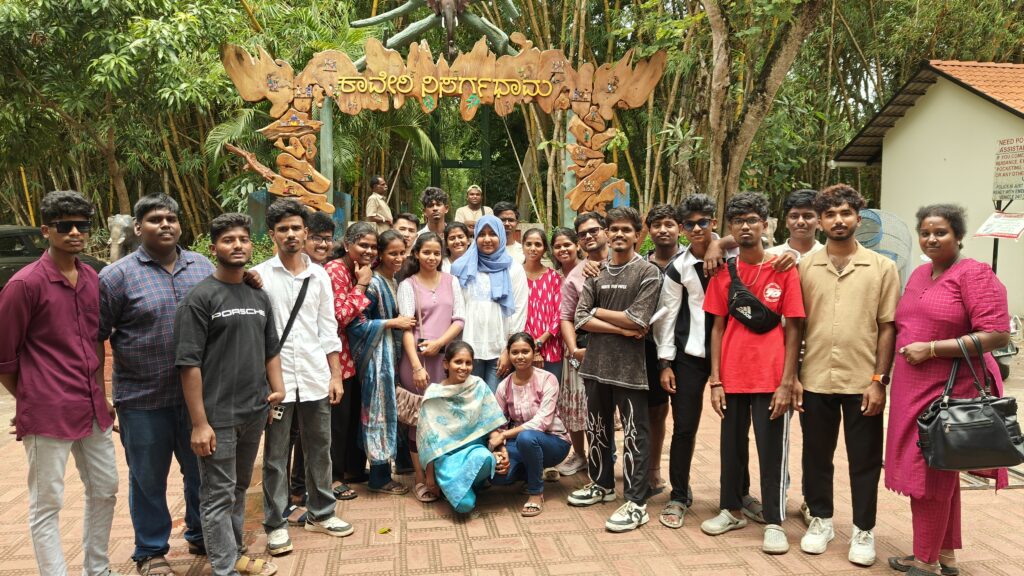 College students enjoying an educational trip with group travel experience